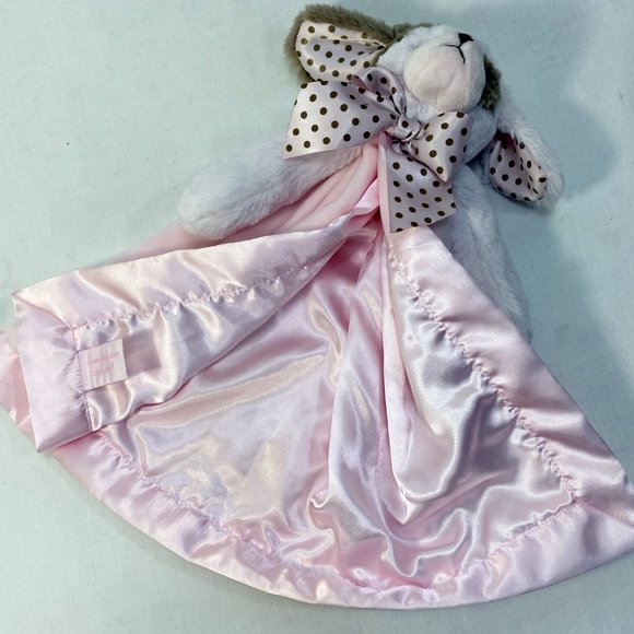 Bearington Baby Collection Puppy Dog Pink Satin Girl Security Blanket Toy Lovey - Picture 5 of 6